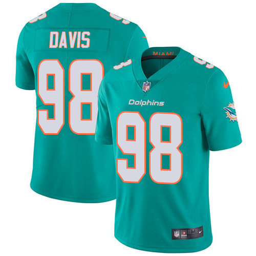 Miami Dolphins #98 Raekwon Davis Aqua Green Team Color Men Stitched NFL Vapor Untouchable Limited Jersey->miami dolphins->NFL Jersey